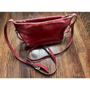 HOBO red leather shoulder bag with strap detail